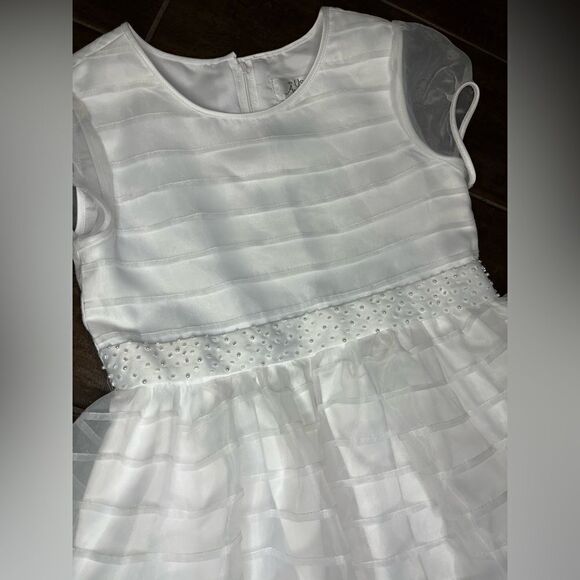 Us Angels white sheer/embellished formal dress sz 10 - Picture 4 of 9